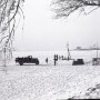 Istransport til Bjørnø fra Sct. Hans Gade, vinteren 1940. Foto: Knud Langå-Jensen. Faaborg Byhistoriske Arkiv.